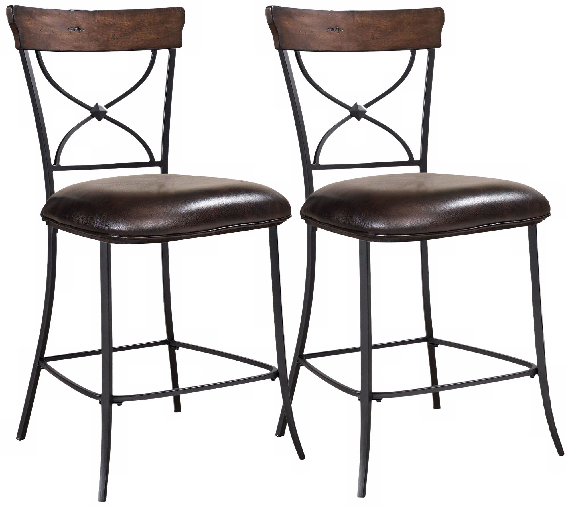 Hillsdale Cameron Set of 2 X-Back Non-Swivel Counter Stools
