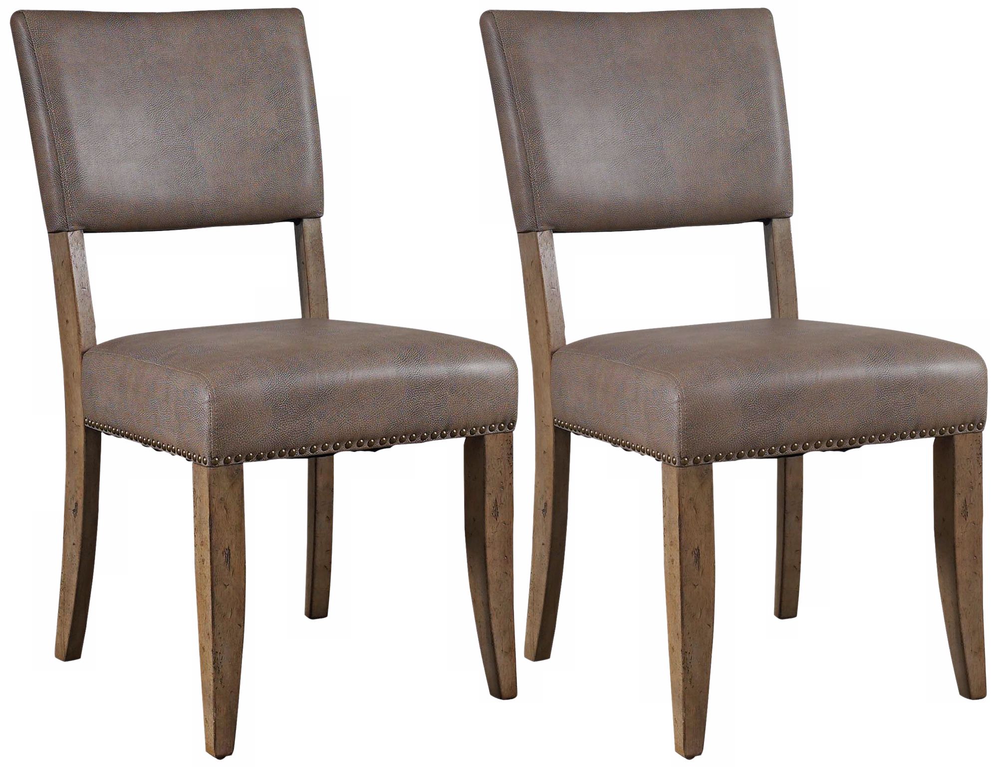 Hillsdale Charleston Set of 2 Brown Parsons Dining Chairs
