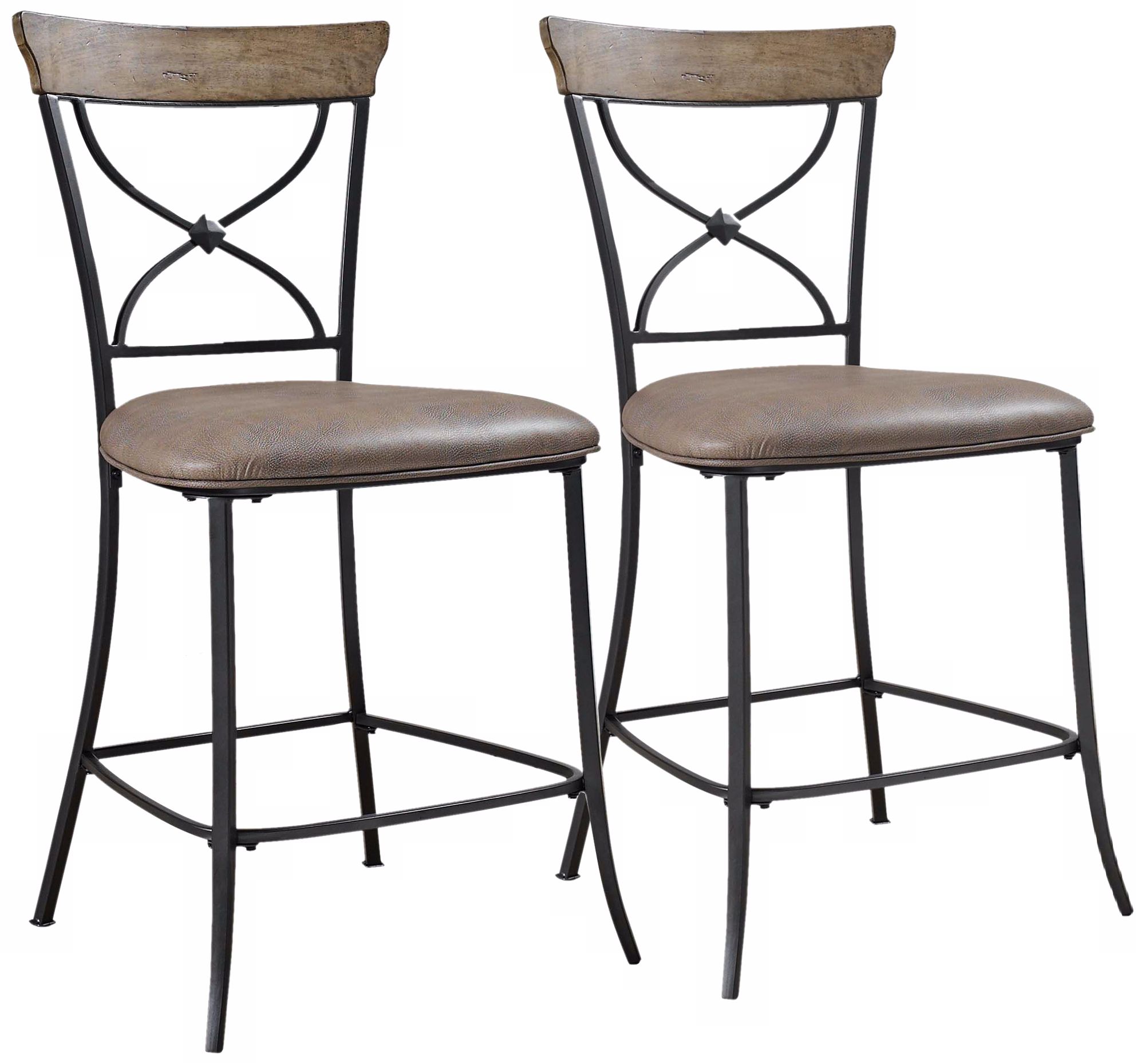 Hillsdale Charleston Set of 2 X-Back Metal Counter Stools