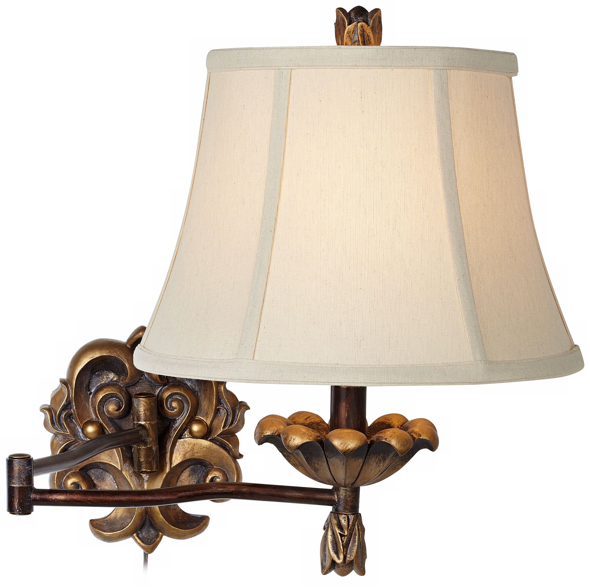 Gold Fleur-de-Lis Swing Arm Wall Light