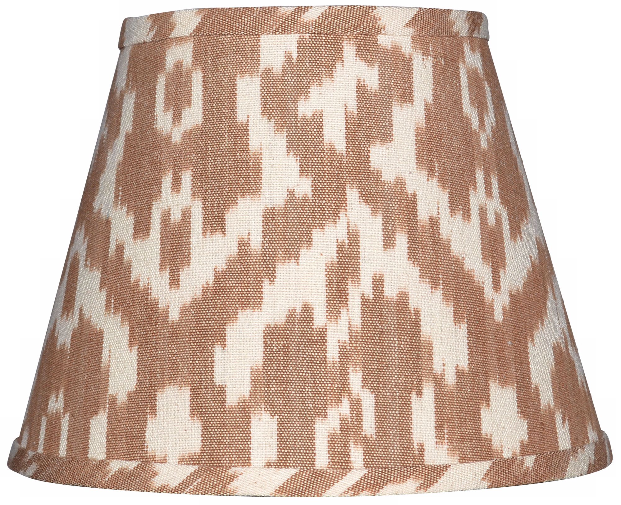 Set of 6 Camel and Cream Ikat Shades 4x6x5.25 (Clip-On)