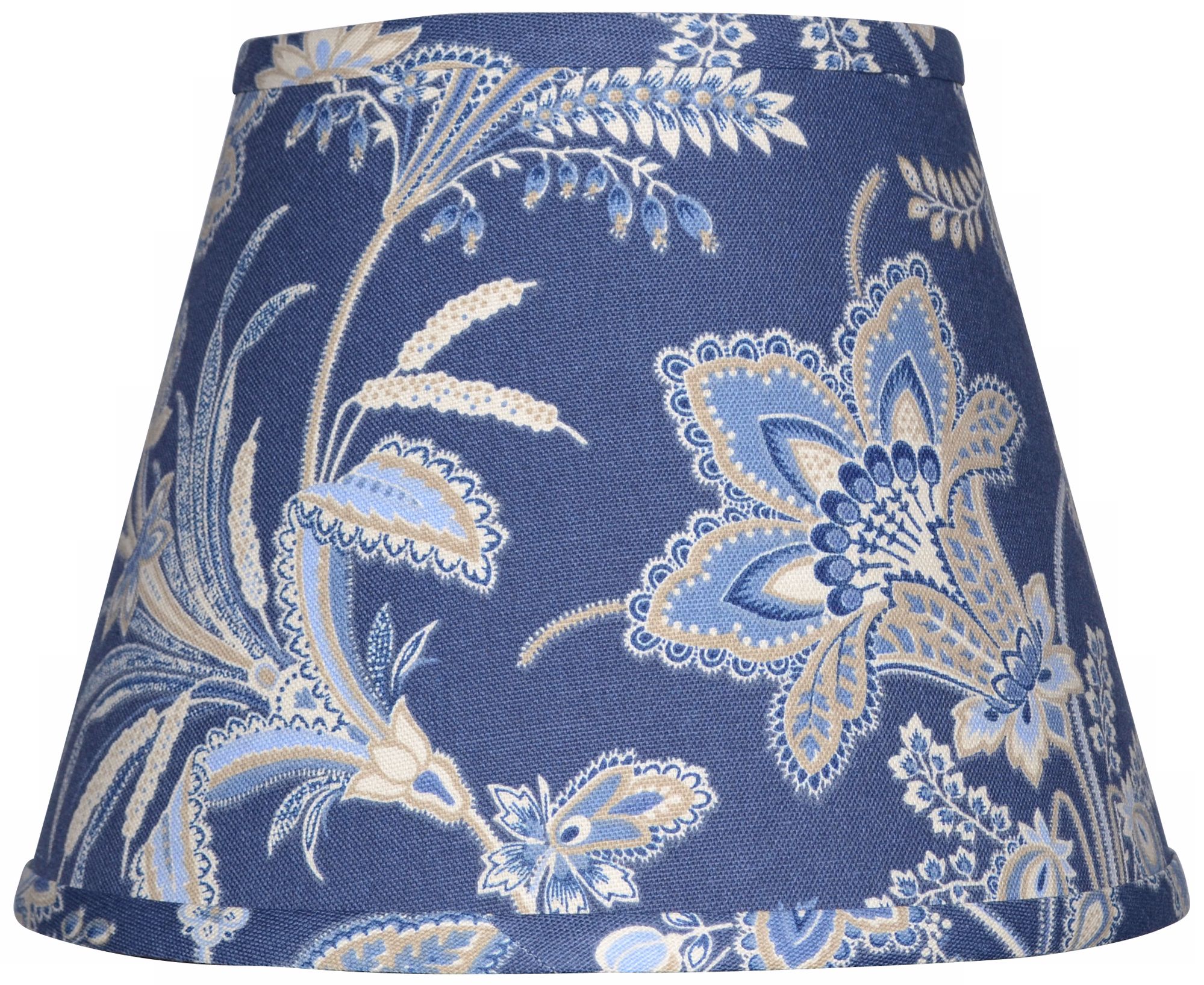 Set of 6 Indigo Jacobean Lamp Shades 4x6x5.25 (Clip-On)