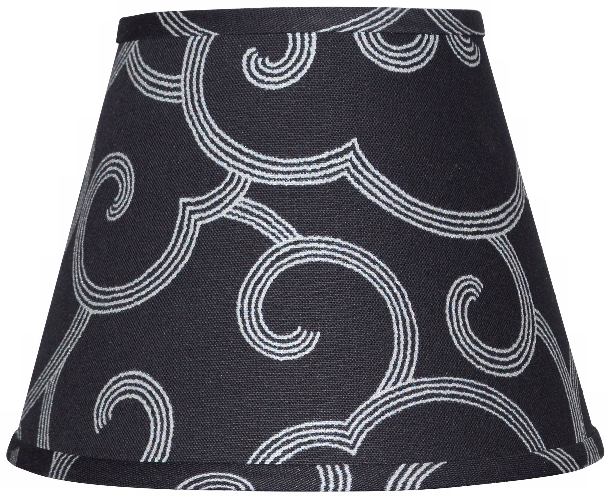 Black with Gray Scroll Lamp Shade 9x16x12 (Spider)