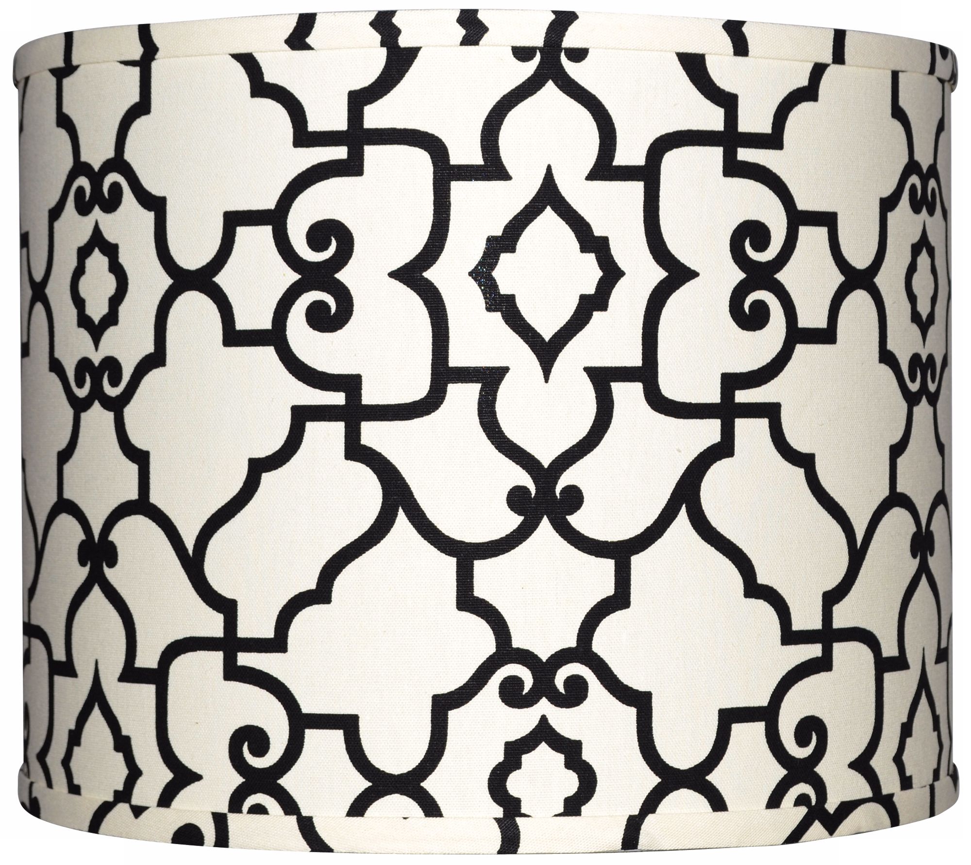 Cream with Black Architectural Lamp Shade 14x14x11 (Spider)