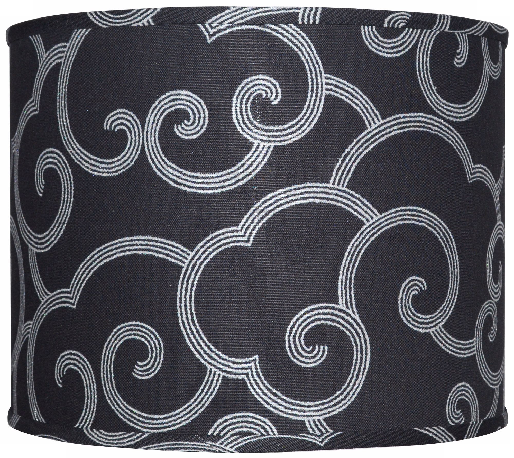Black with Gray Scroll Lamp Shade 12x12x10 (Spider)