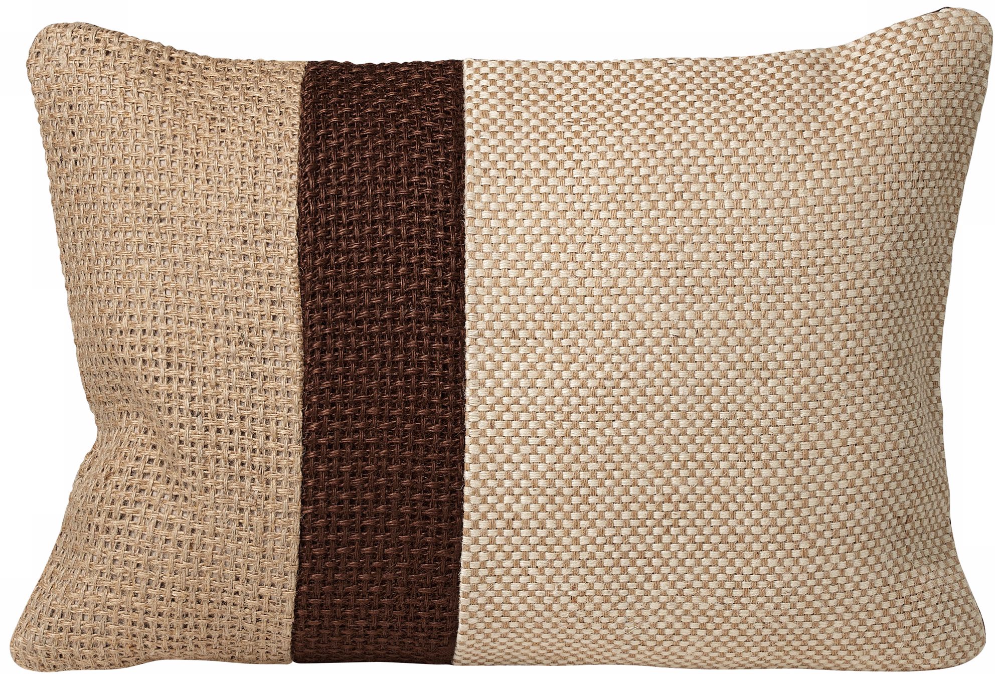 Jute 20" Wide Rectangular Block Designer Pillow