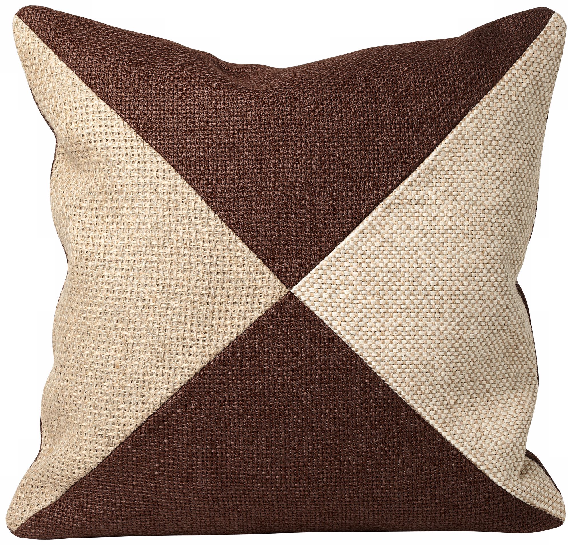 Jute 22" Square Block Designer Pillow