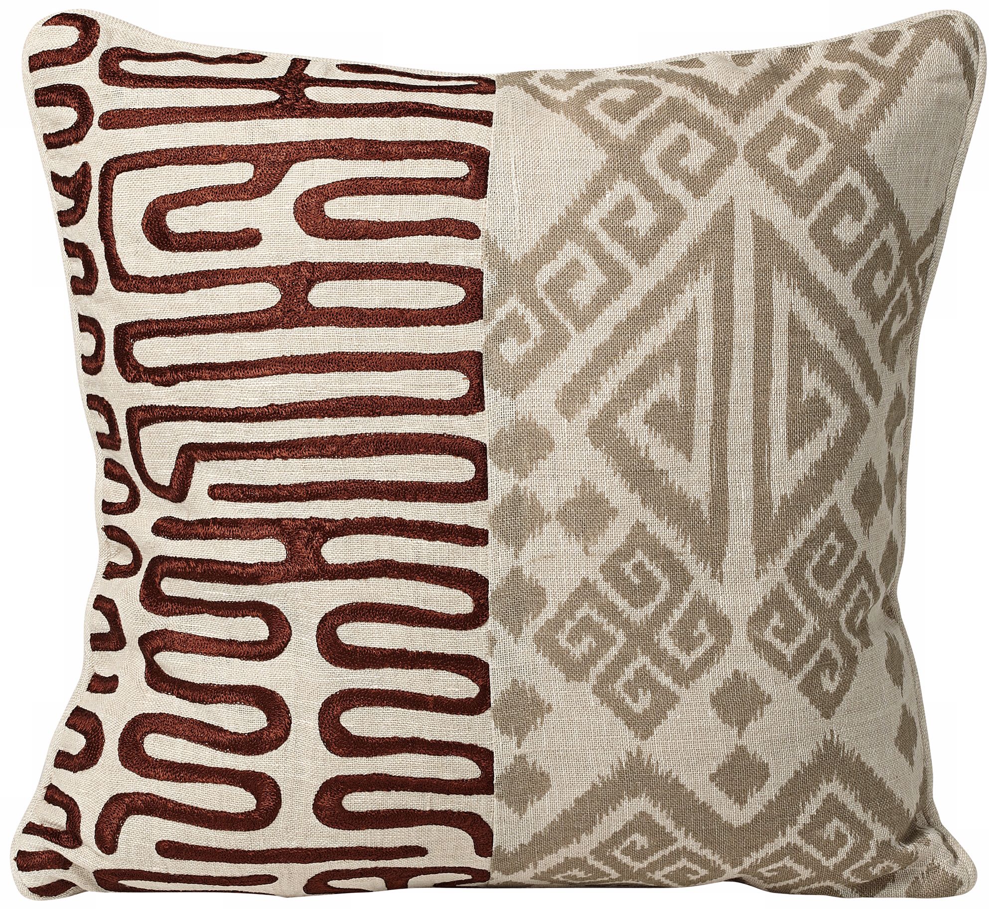 Nativa 18" Square Brown Designer Pillow