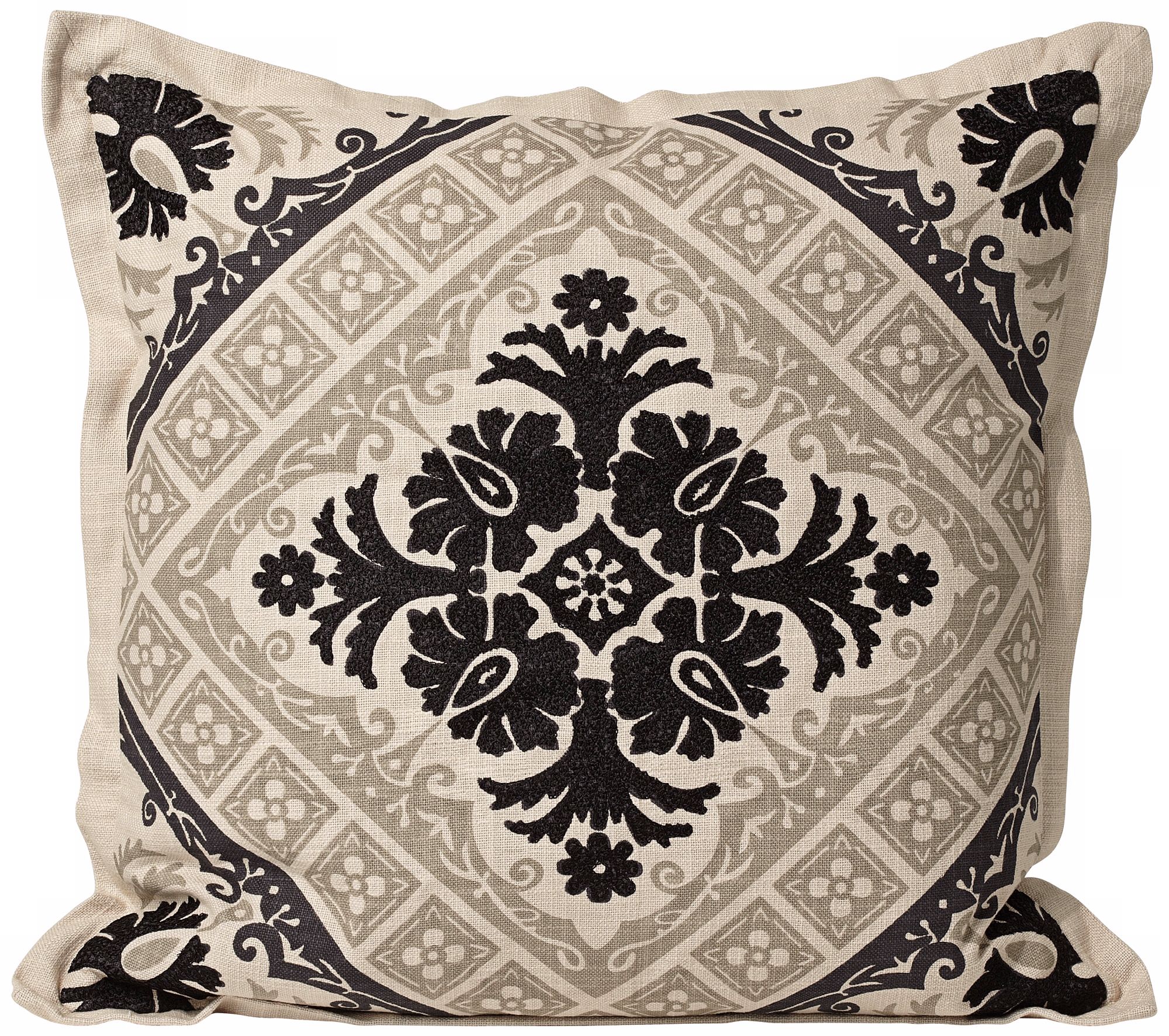 Reflection 18" Square Black Designer Pillow