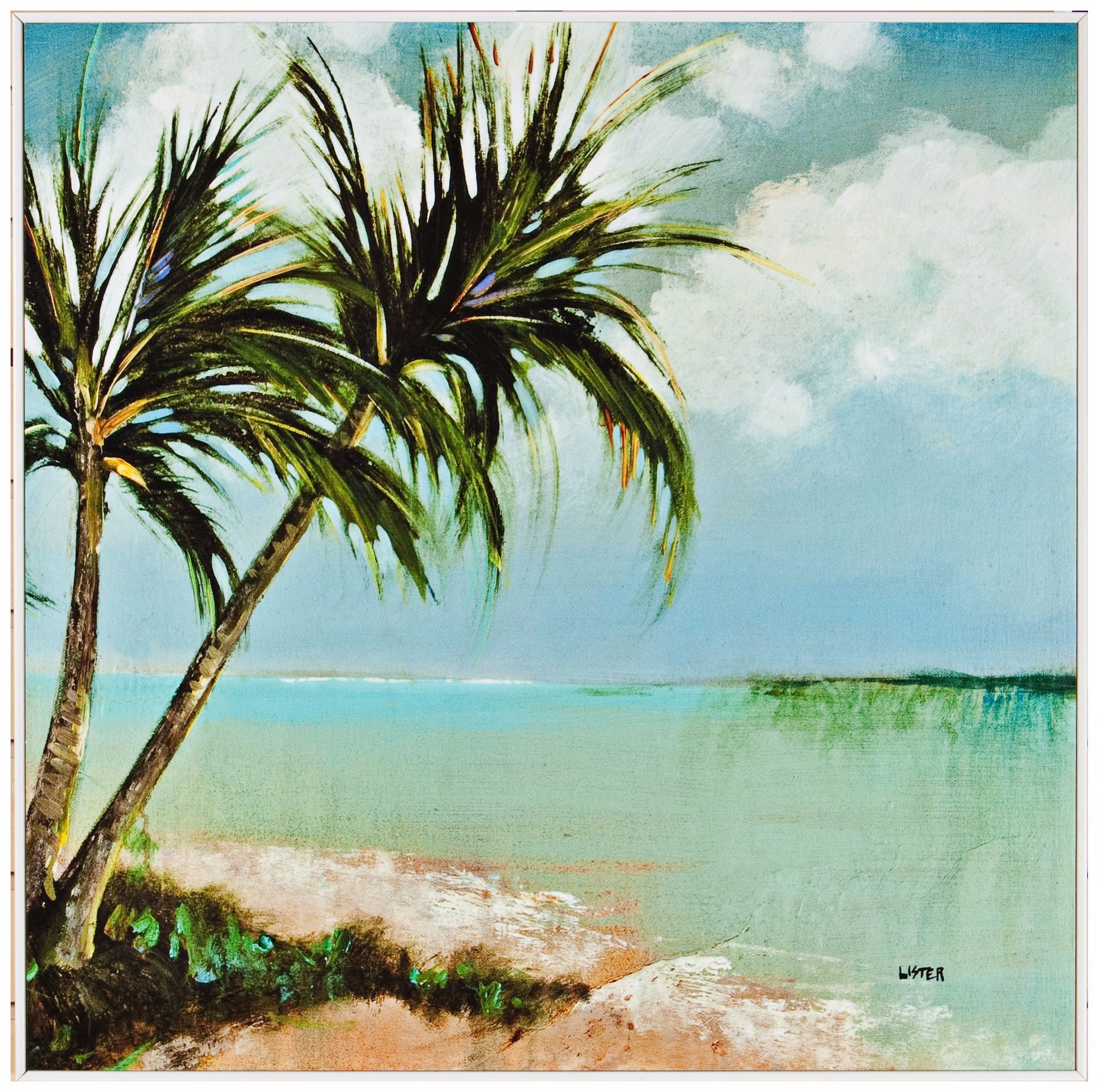 Mallorca A 24 1/2" Square Giclee Print Framed Beach Wall Art