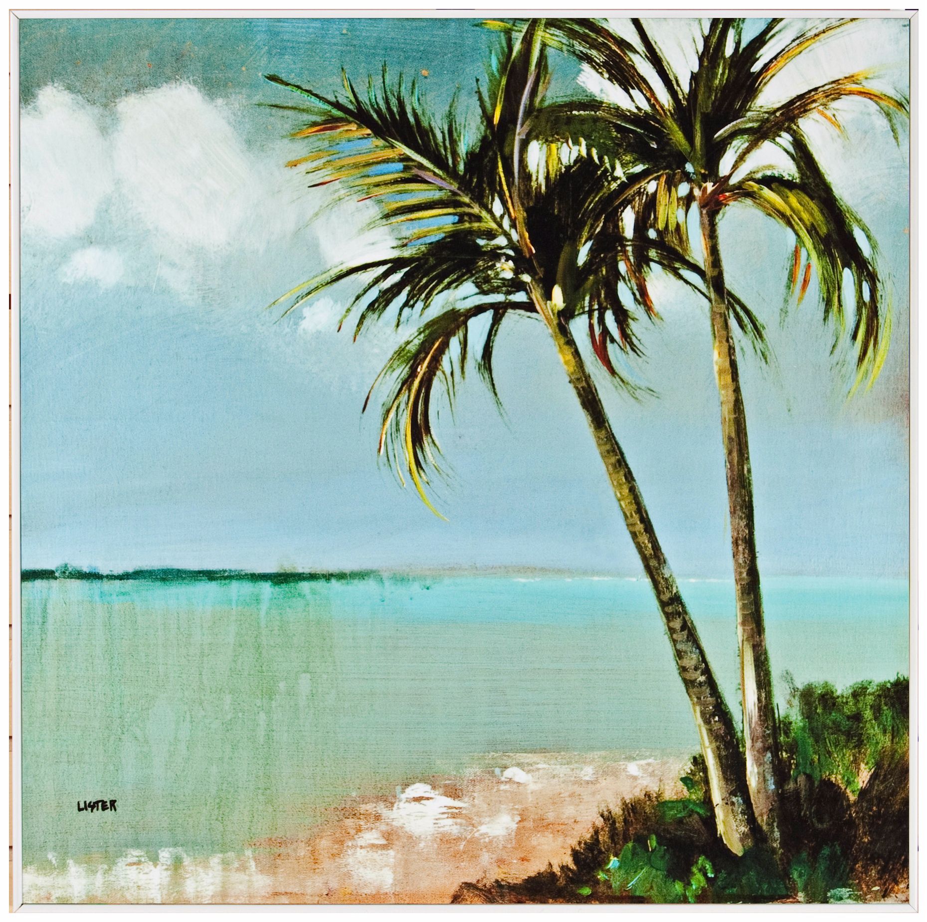 Mallorca B 24 1/2" Square Giclee Print Framed Beach Wall Art