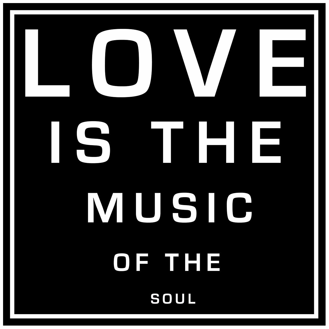 Love Is the Music (B) 12" Square Word Wall Art