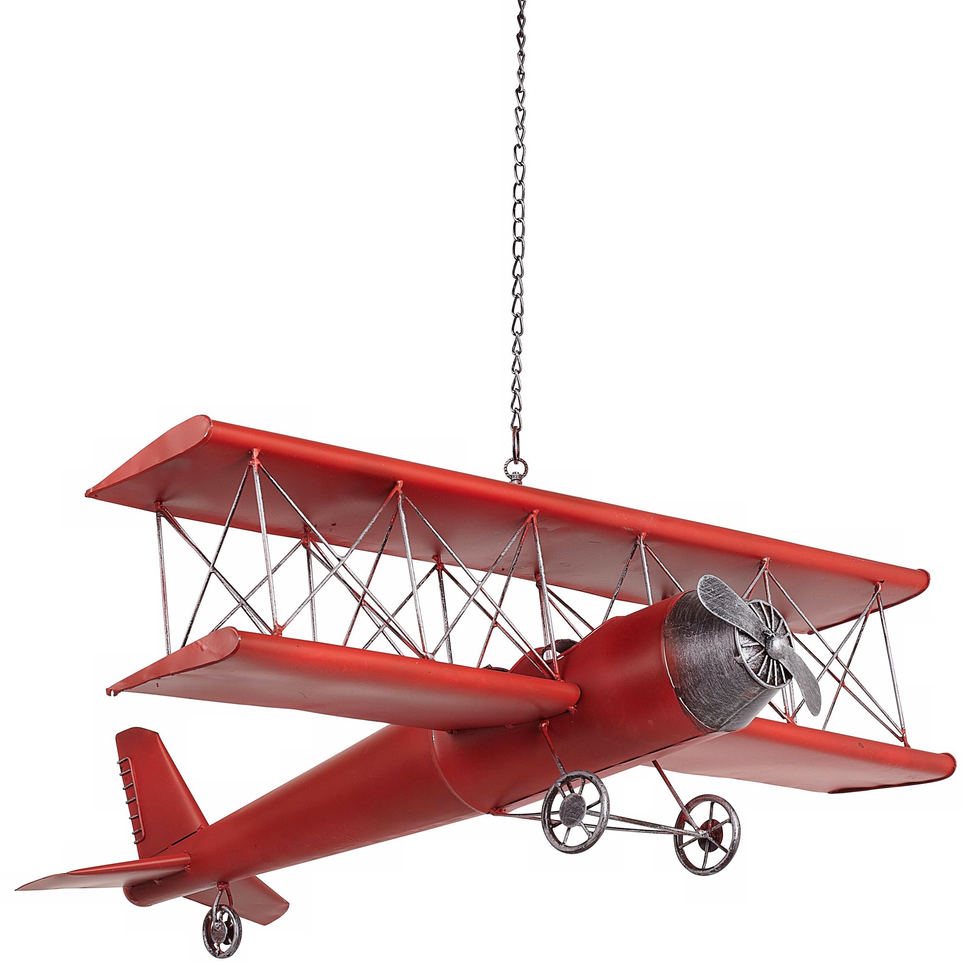 Red Metal Hanging Model Airplane