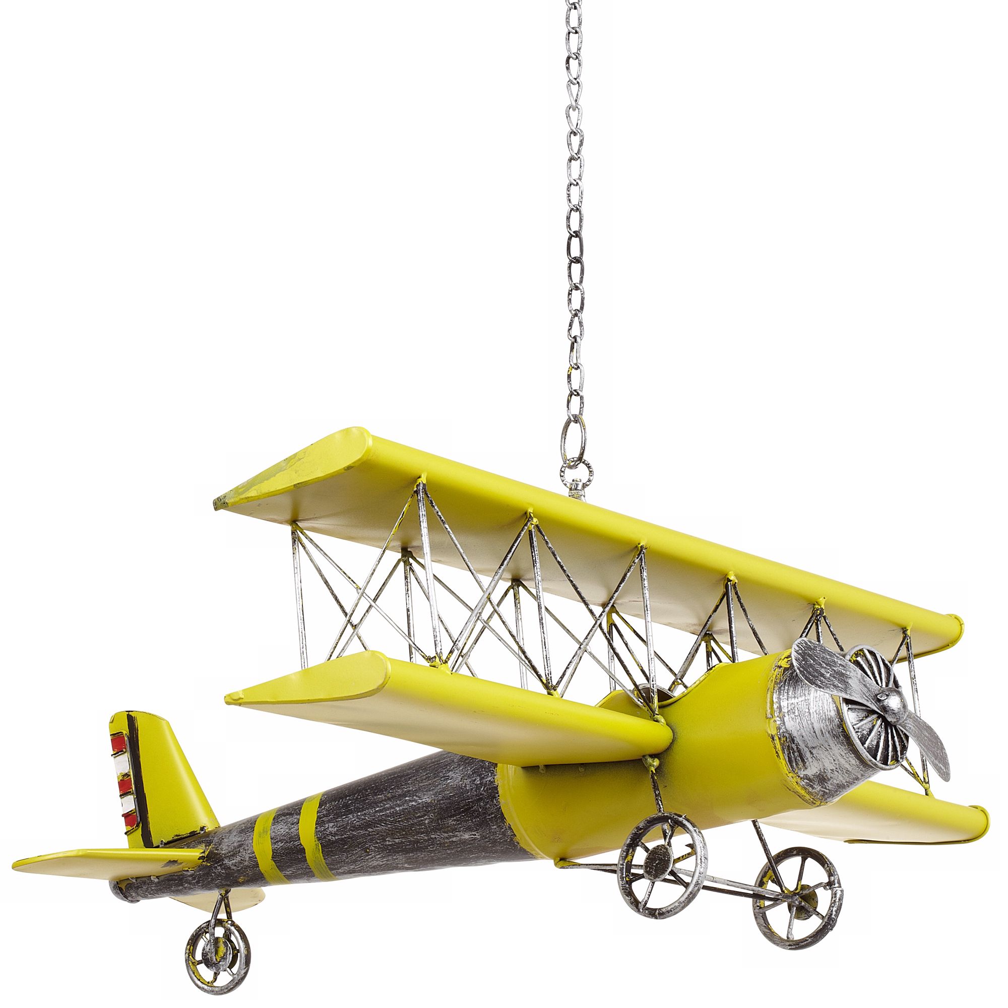 Yellow Metal Hanging Model Airplane