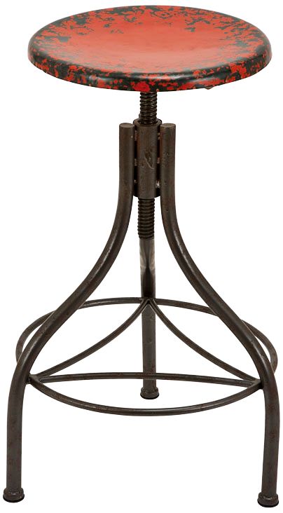 Gardenia Red Metal Adjustable Bar Stool