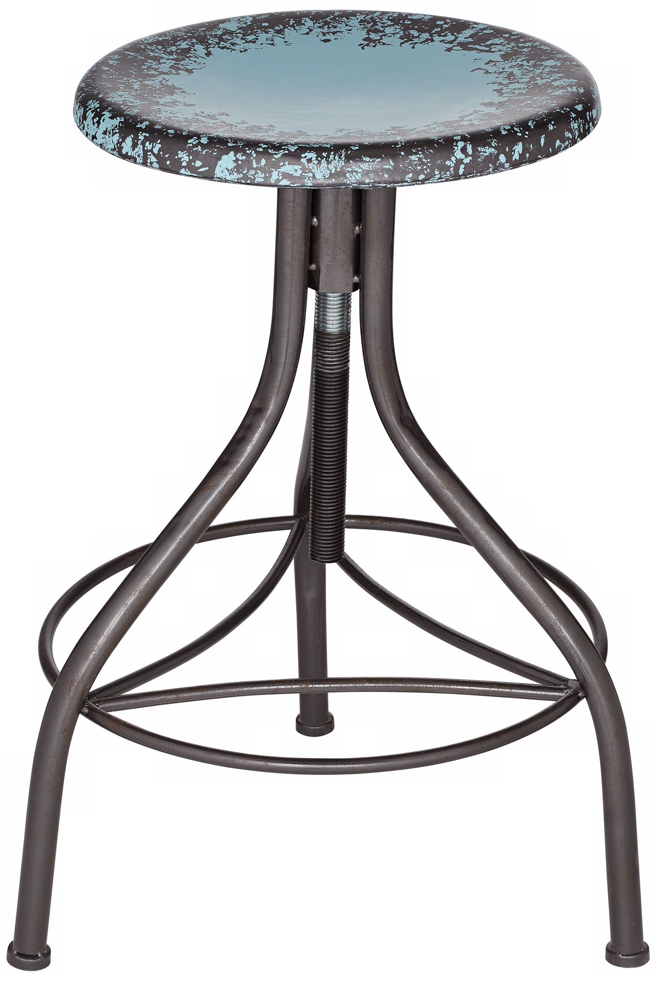 Gardenia Teal Blue Adjustable Bar Stool