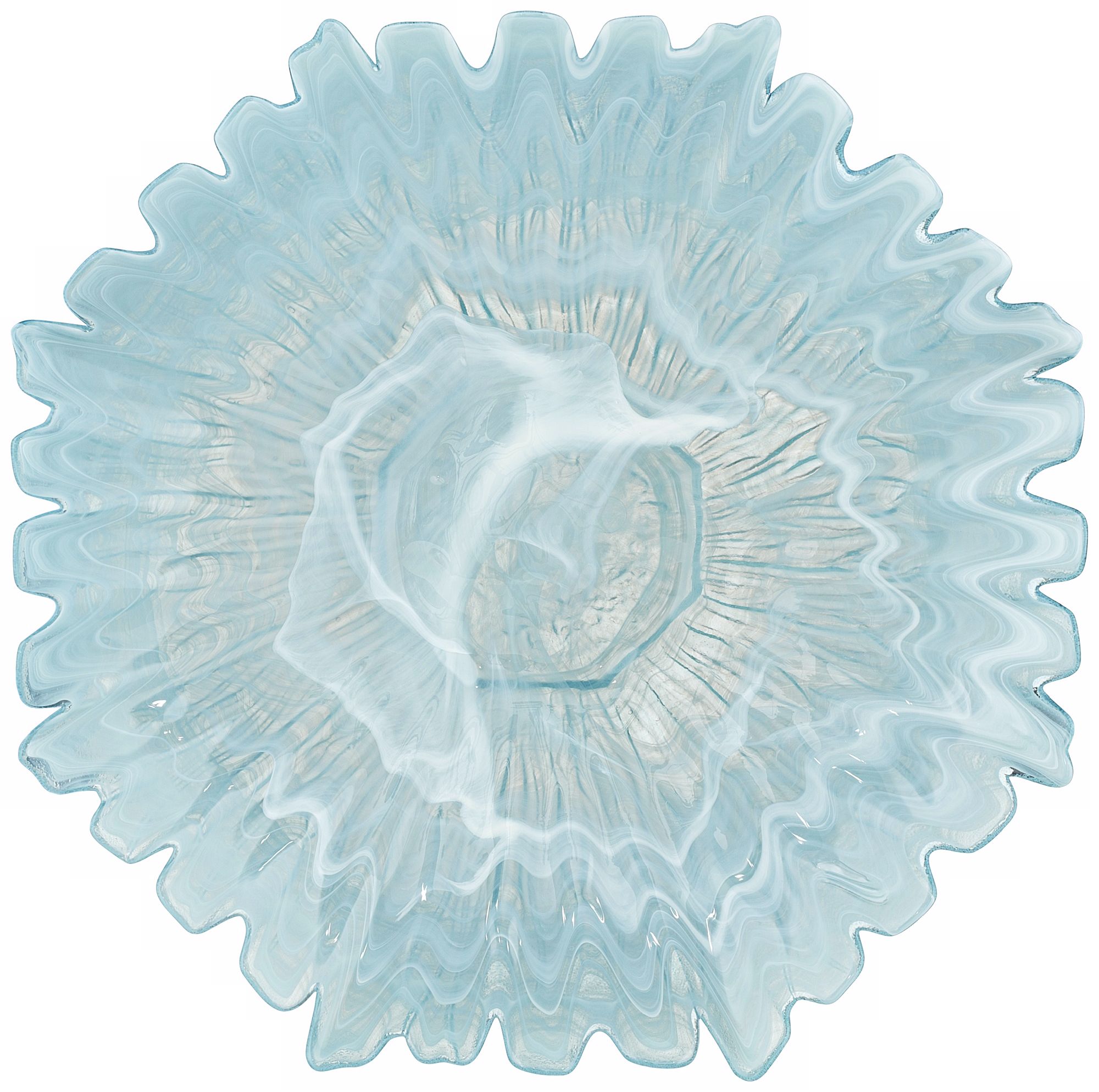 Blue Alabaster Sunflower Platter