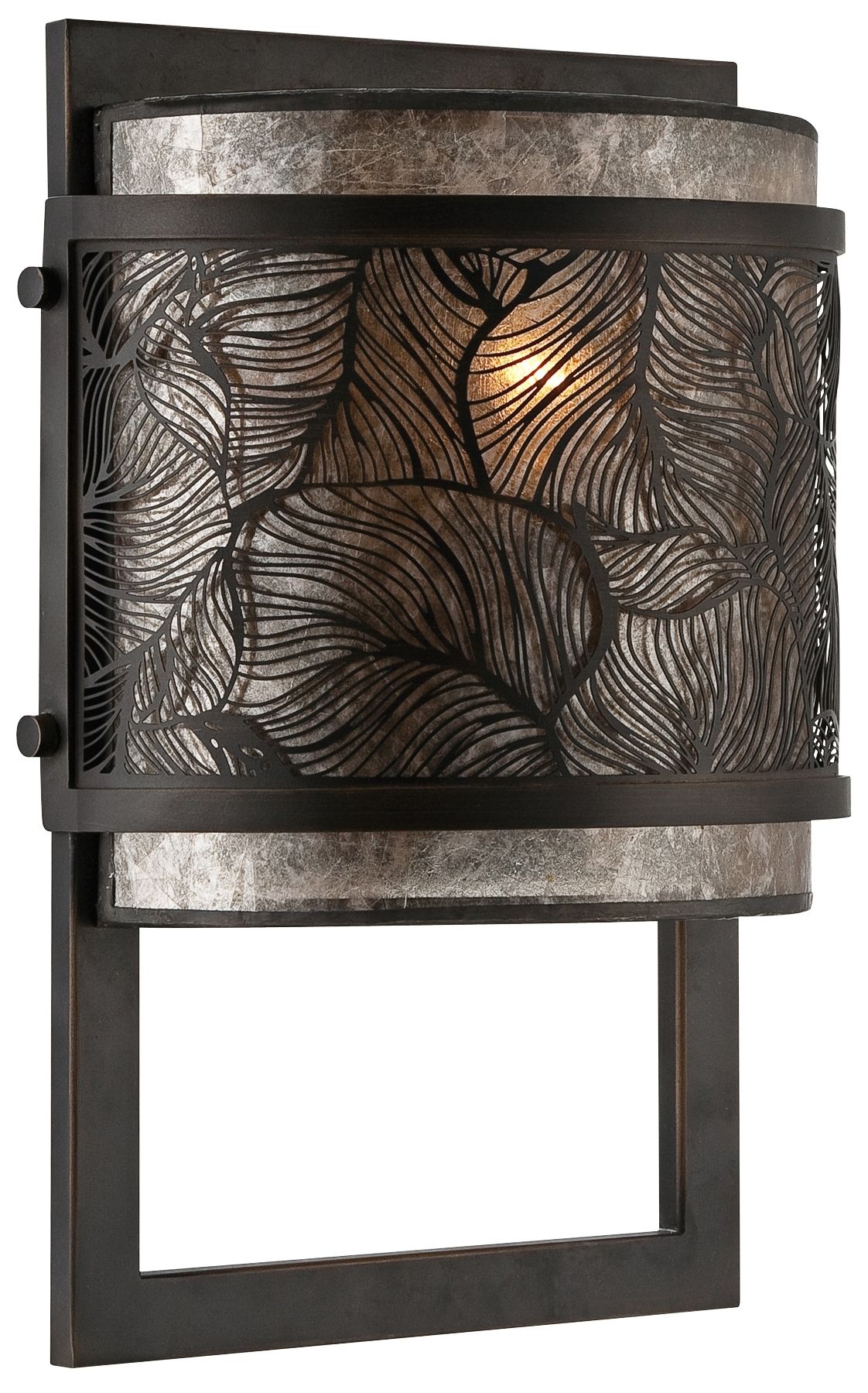 Quoizel Daly 8" Wide Leaf Grille Wall Sconce