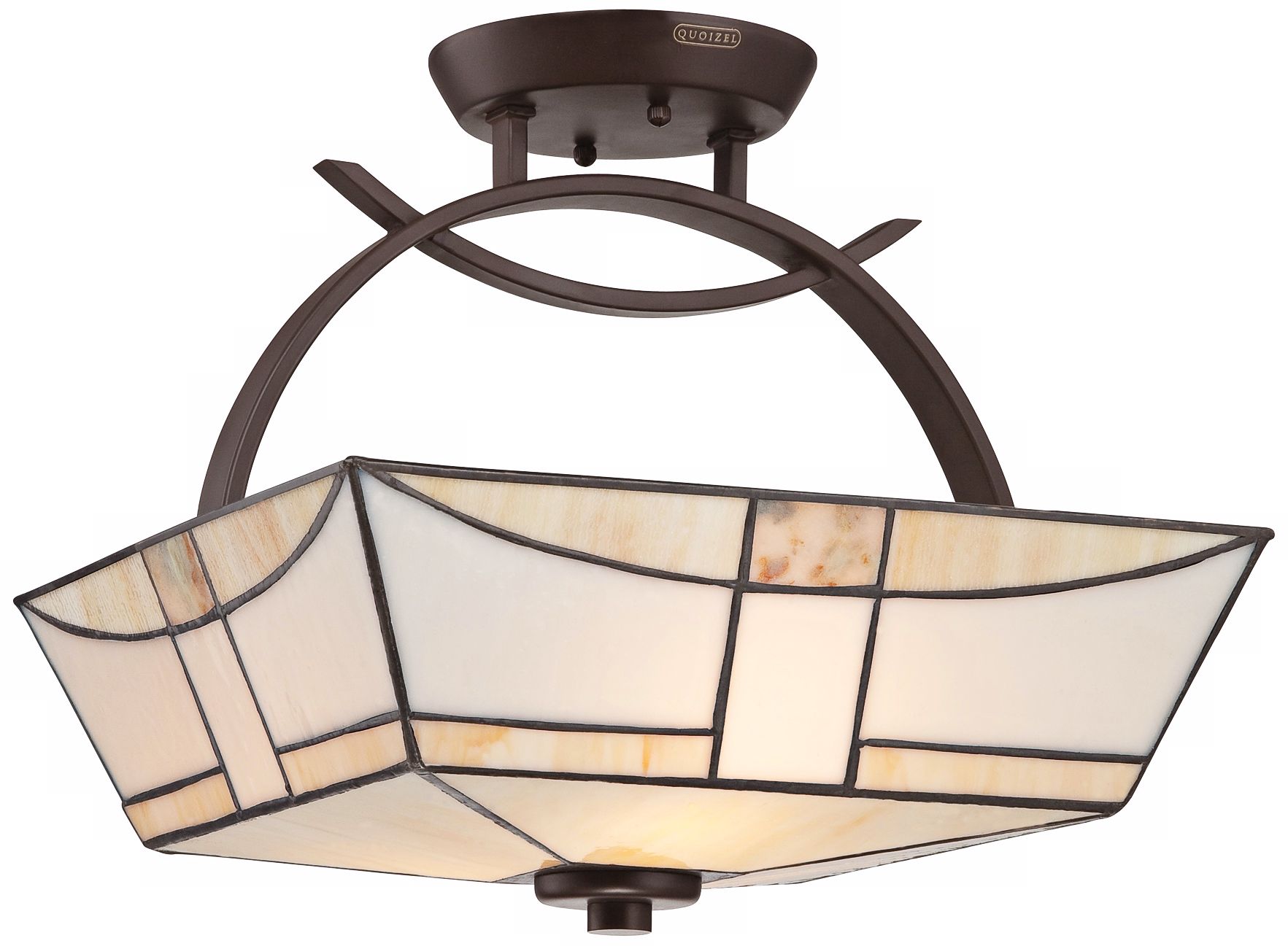 Quoizel Zachary 14" Wide Tiffany Style Ceiling Light Fixture