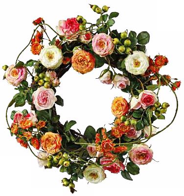 Jane Seymour 16" Silk Garden Rose Wreath