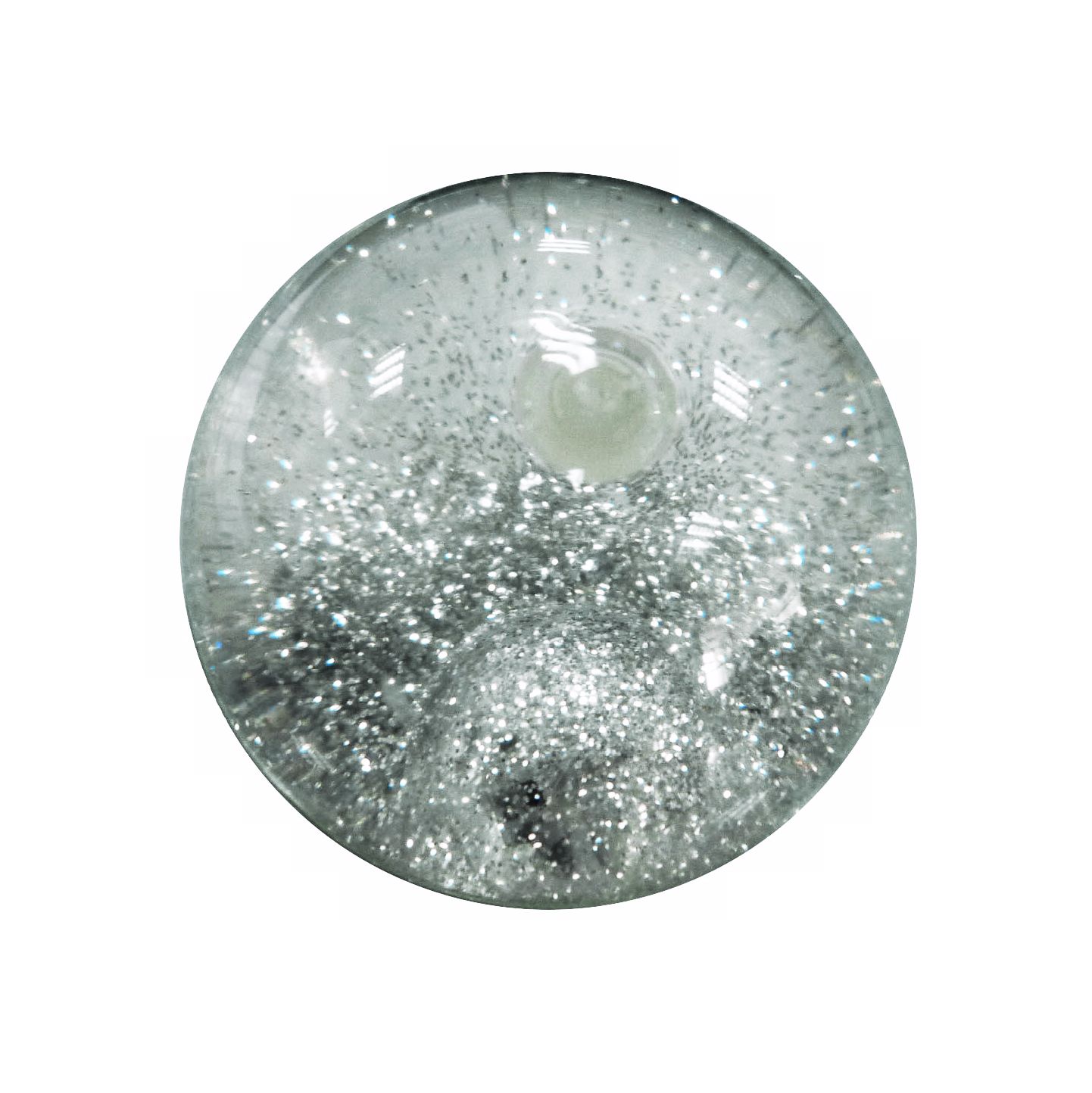 Silver Flashing Glitter Bouncy Ball