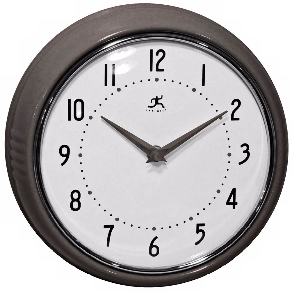 Retro Iron Metal 9 1/2" Round Wall Clock