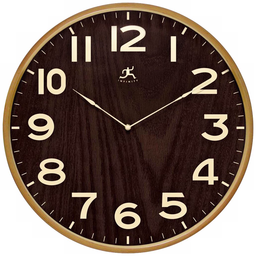 Arbor II 21" Round Dark Wood Wall Clock