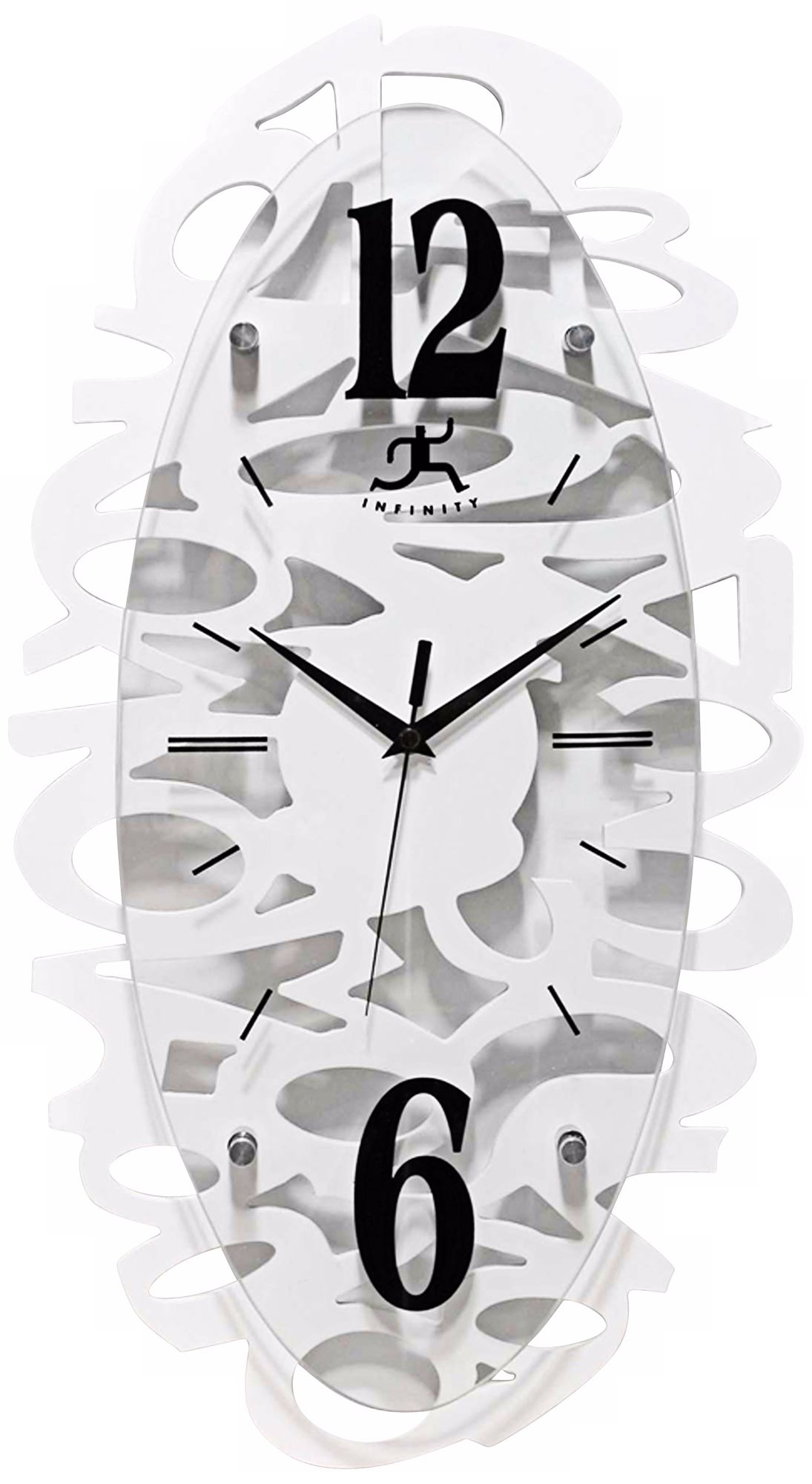 White Whimsy 20 1/2" Oval Wall Clock