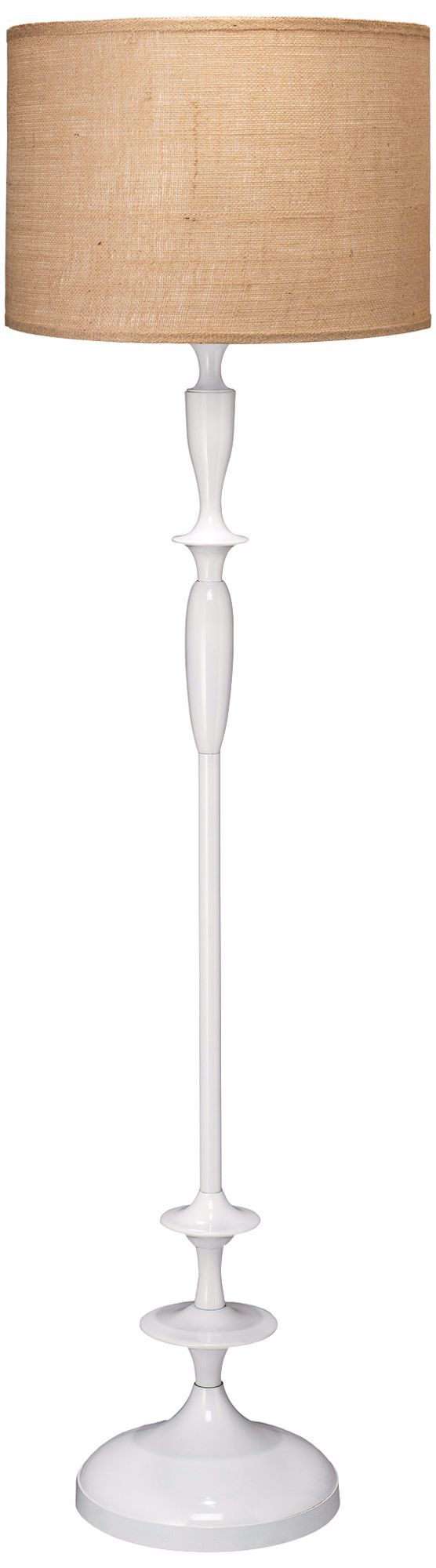 Jamie Young Petit Paro White with Burlap Shade Floor Lamp