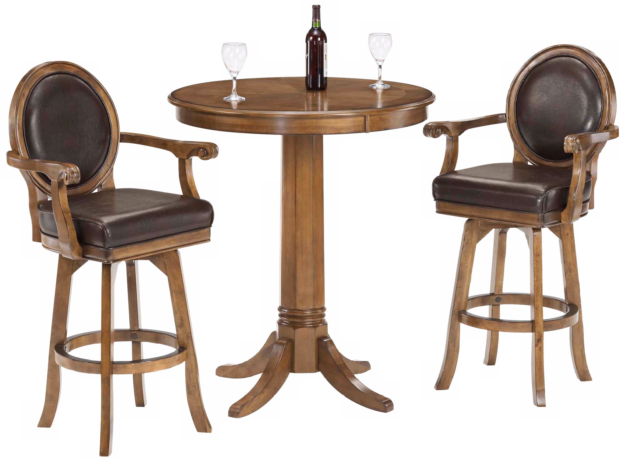 Hillsdale Warrington Leather 3-Piece Bistro Set