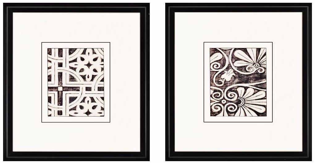 Set of 2 Textile Fragment I 26" High Decorative Wall Art