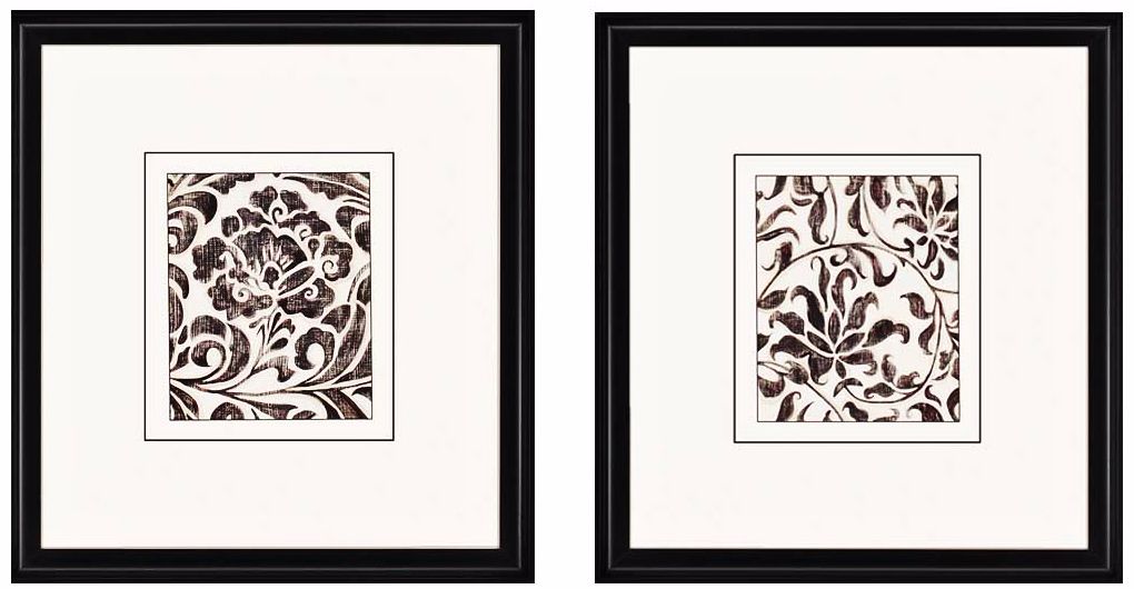 Set of 2 Textile Fragment II 26" High Decorative Wall Art