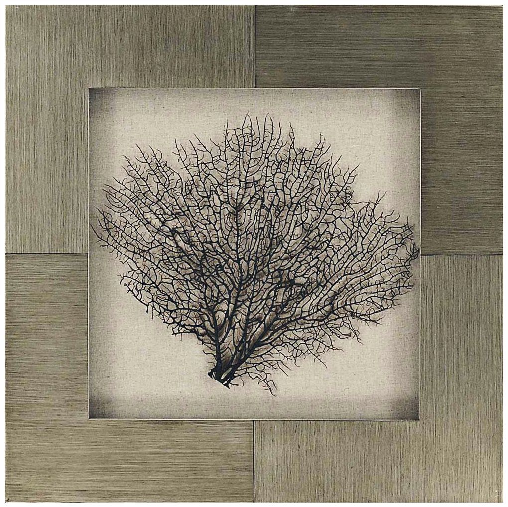 Coral Branch 24" Square Decorative Ocean Wall Art