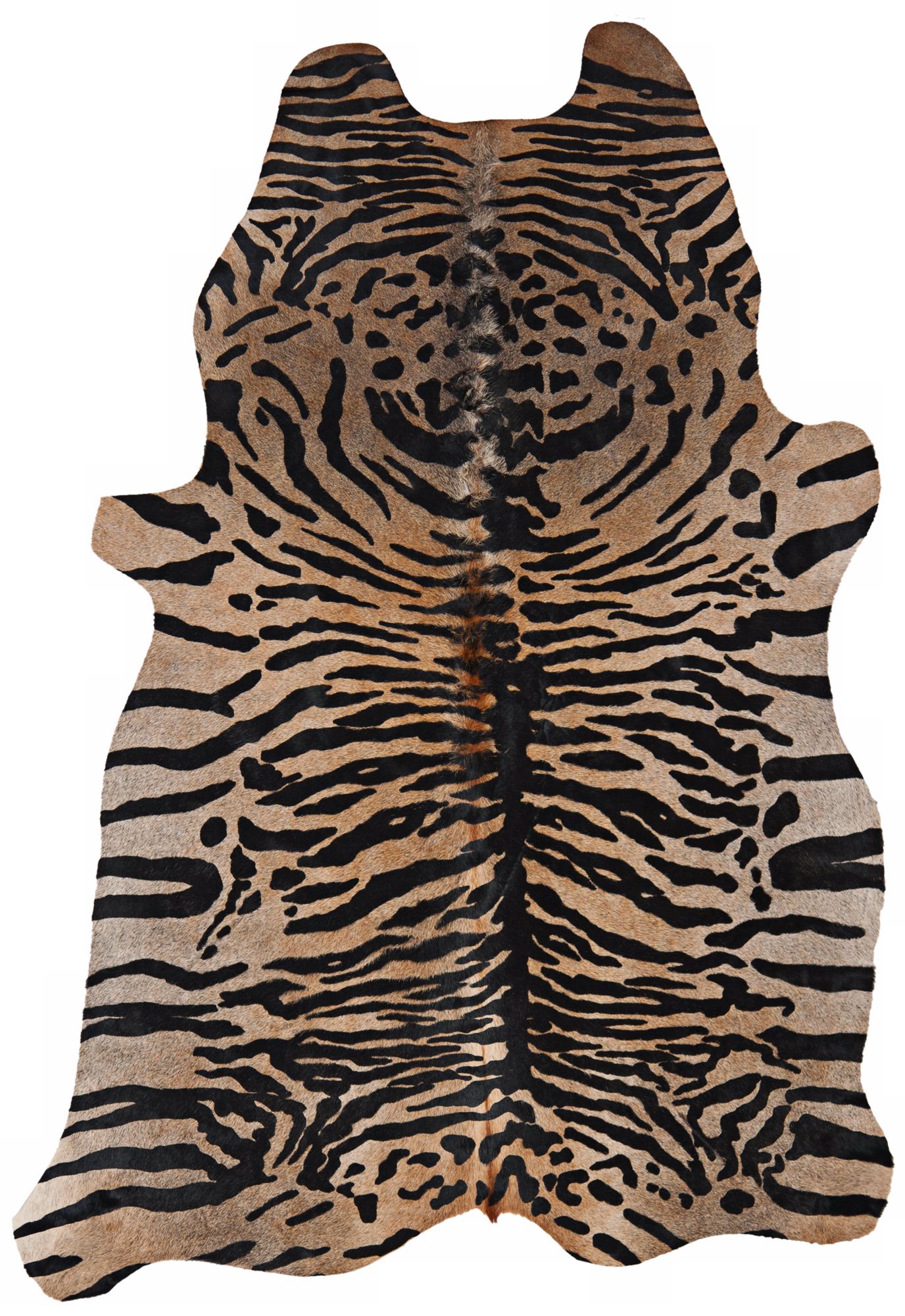 Light Brown and Black COH217A 4'6"x6'6" Cowhide Area Rug