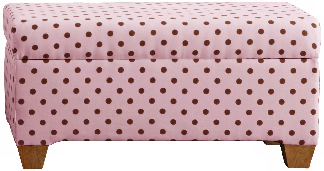 Cari Pink Polka Dot Storage Bench