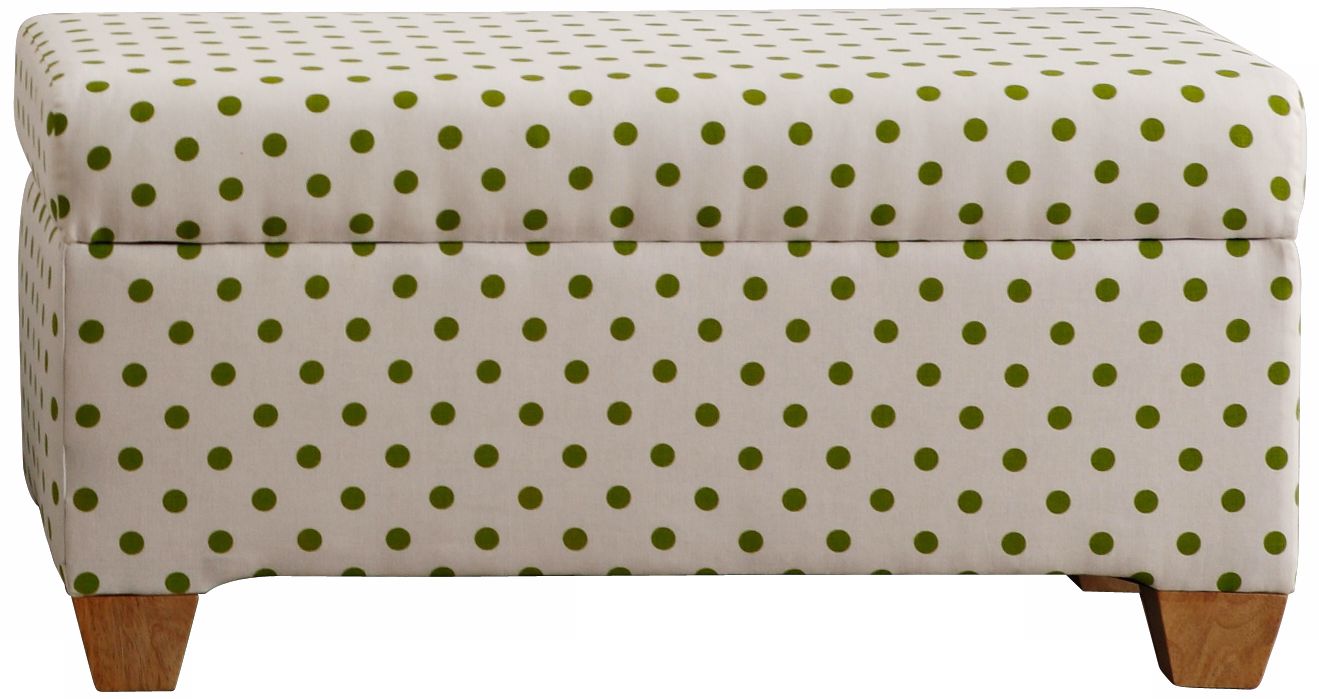Cari Green Polka Dot Storage Bench