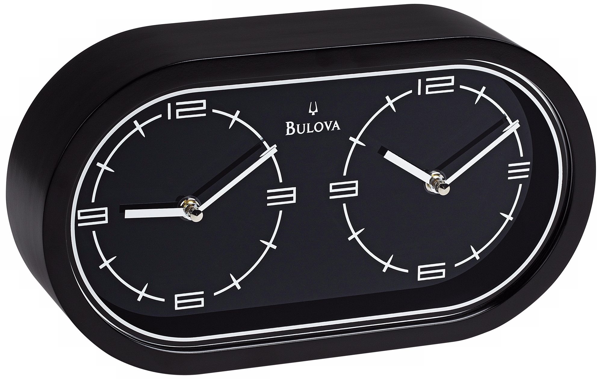 Bulova Black Wood Dual Time Clock