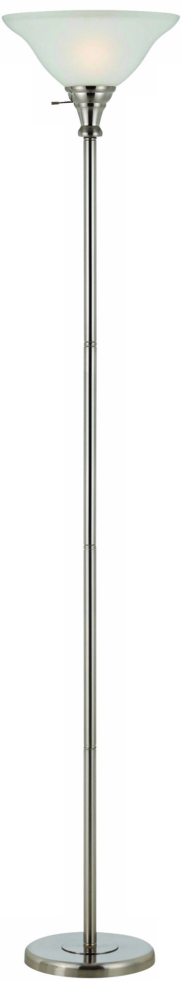 Skyler Brushed Steel Torchiere Floor Lamp
