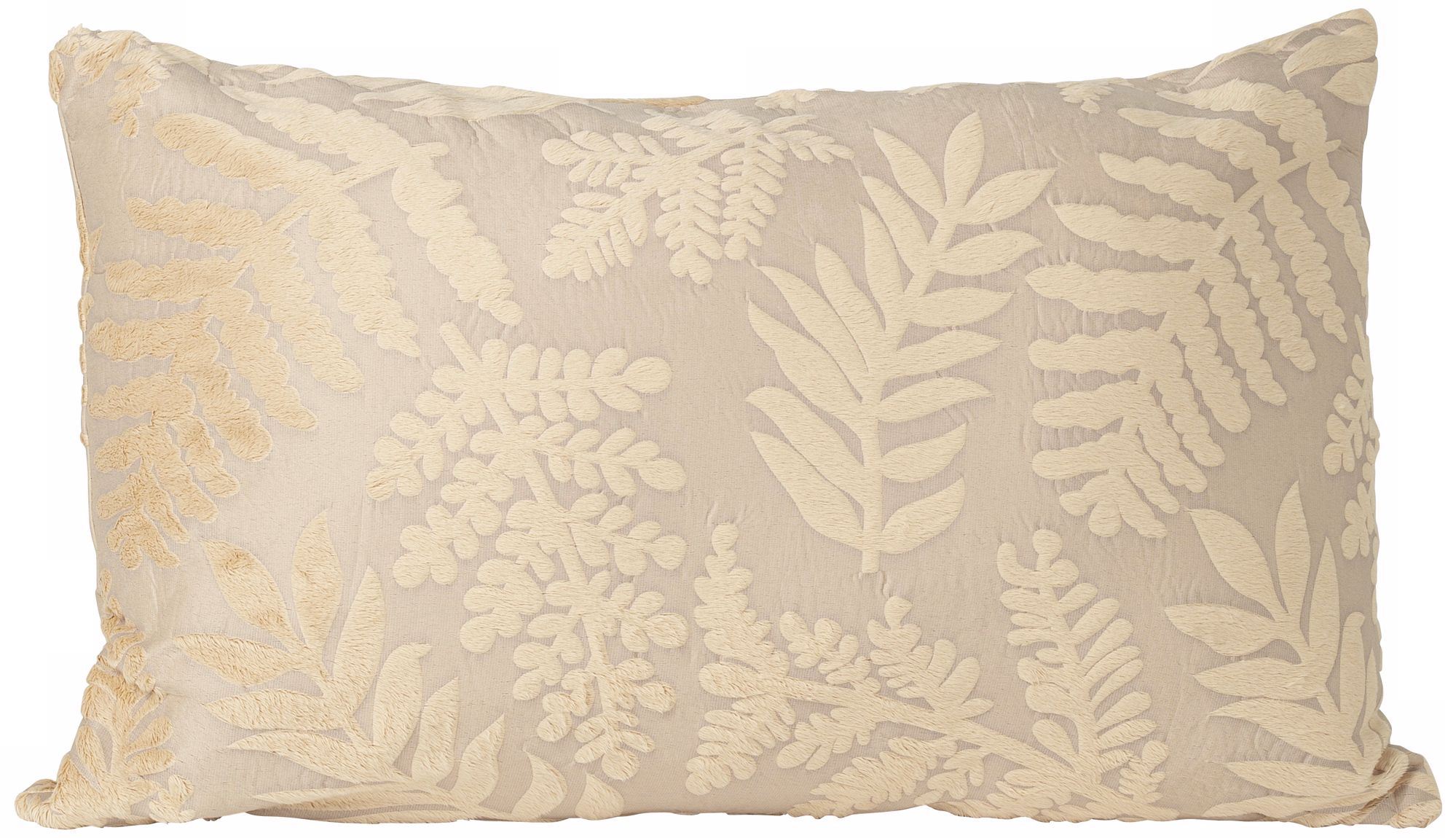 Fern Design Faux Suede Rectangular Designer Throw Pillow