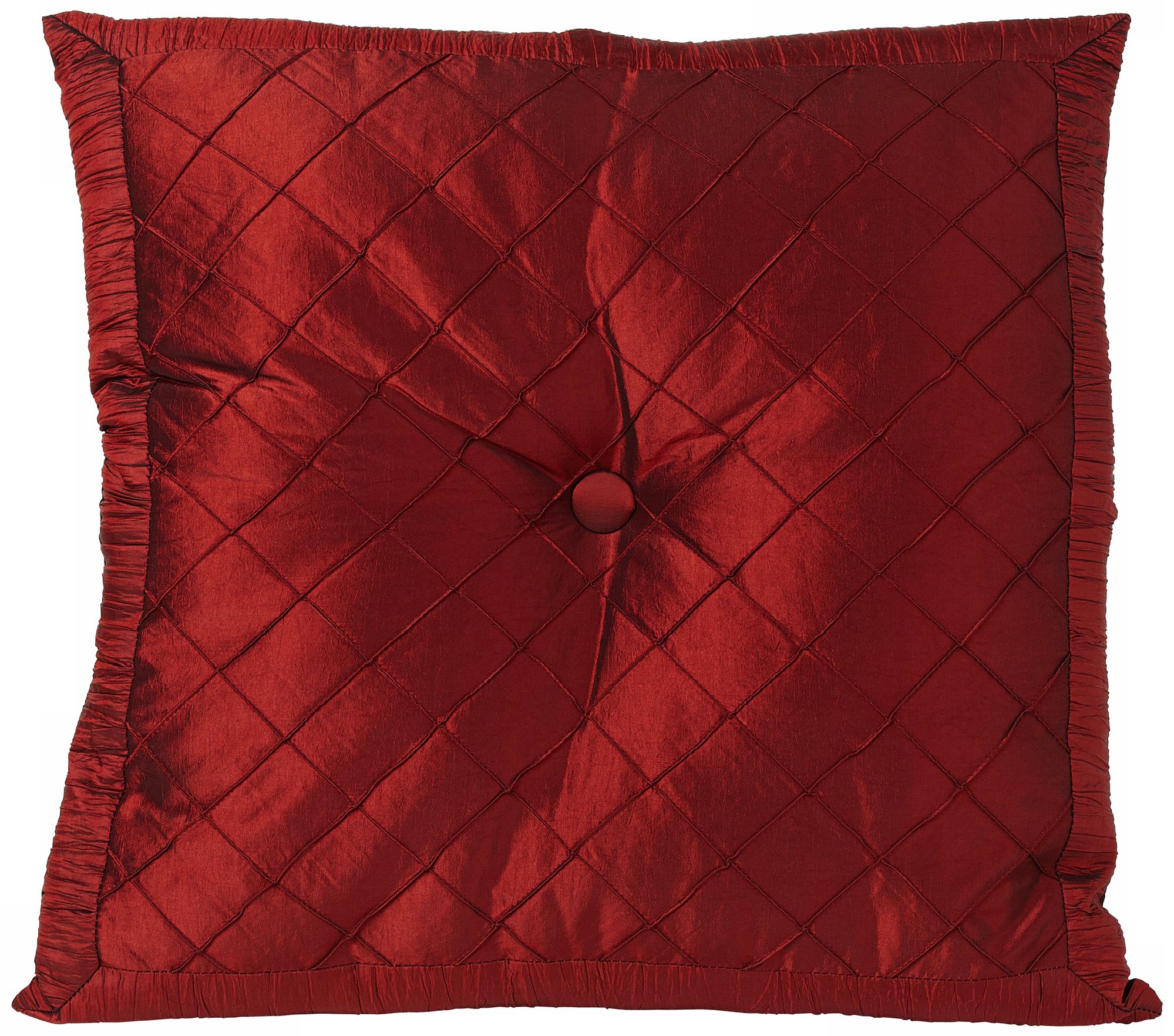 Diamond Pin 22" Square Filled Burgundy Tuck Pillow