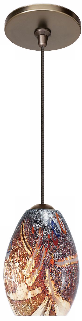 LBL Mini Monty Mocha Glass Bronze Pendant