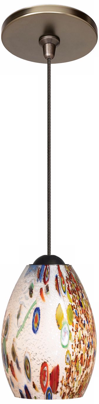 LBL Mini Monty Opal Glass Bronze Pendant