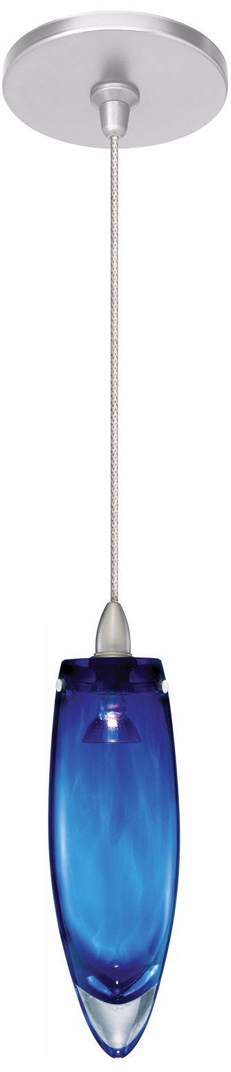 LBL Icicle Blue Glass Nickel Pendant Light