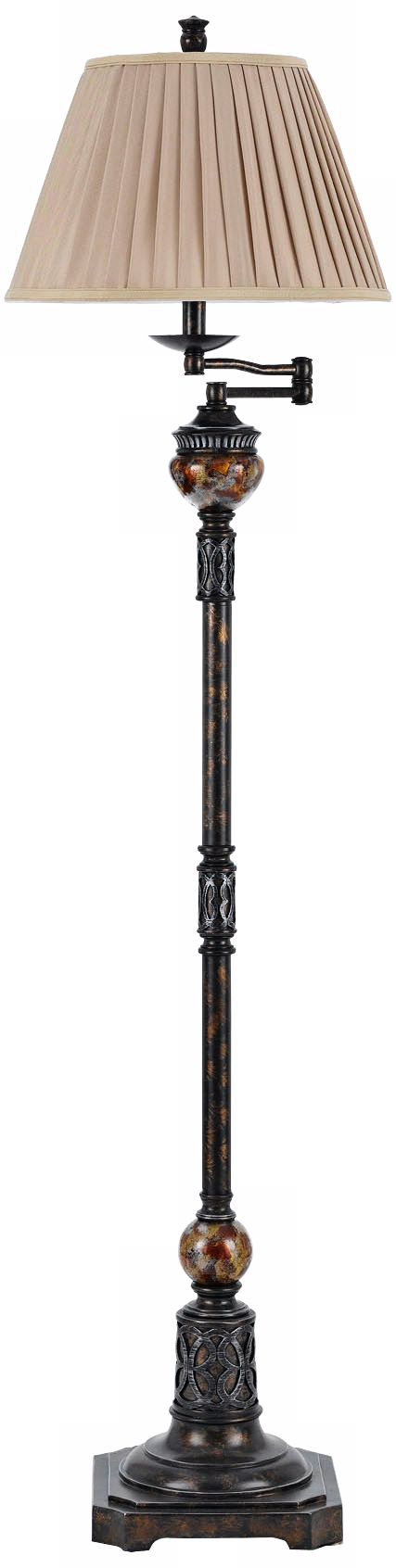 Margot Antique Bronze Swing Arm Floor Lamp