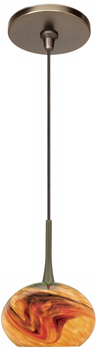 LBL Neptune I Amber Glass Bronze Monopoint Pendant