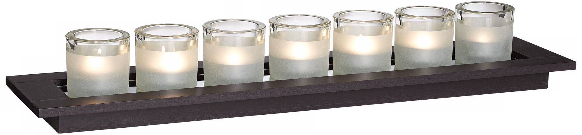 Sumi 7-Votive Espresso Tray Candle Holder