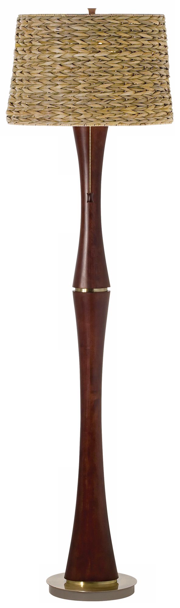 Kathy Ireland Haleiwa Walnut Finish Wood Floor Lamp