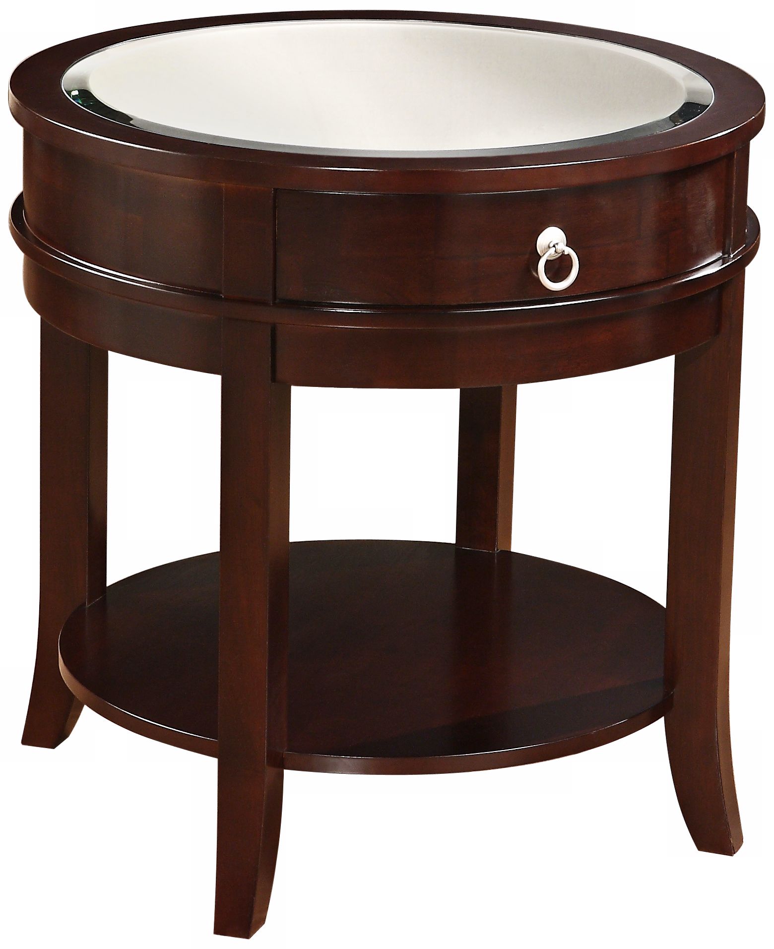 Layla Round Dark Espresso Wood End Table