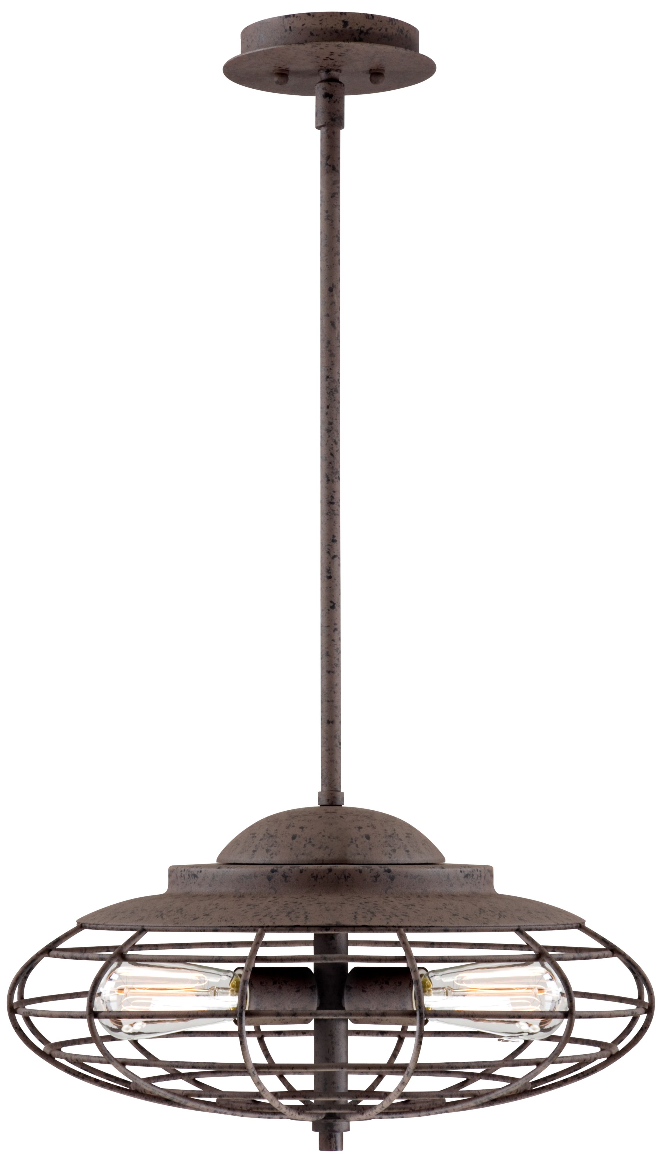 Metal Cage 18" Wide Dark Rust Industrial Pendant Light