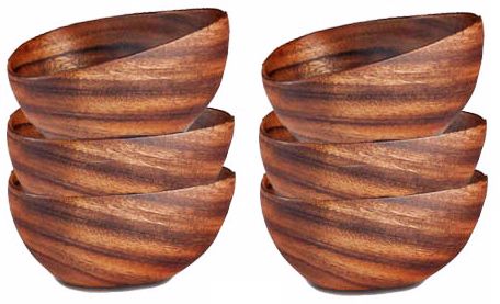 Pacific Merchants Acaciaware® Set of 6 Bermuda Wood Bowls